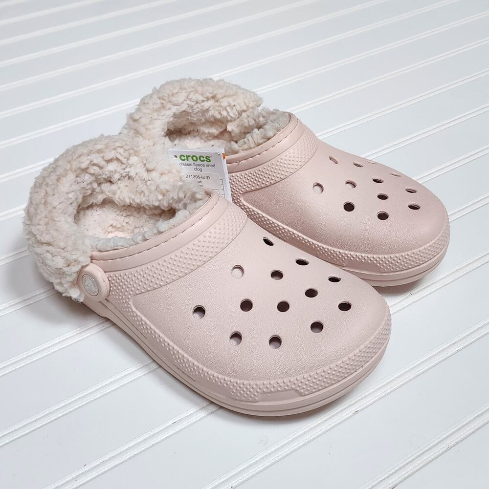 NWT Crocs Adult Classic Fleece Lined Clogs Size 8 Men's/10 Women's Quartz/Dew